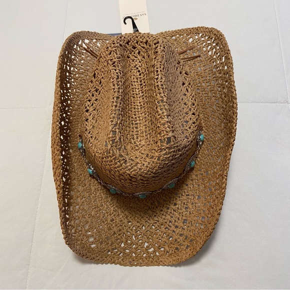 Cowboy Hat with Turquoise Colored  Accents - Picture 5 of 15